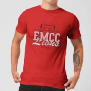 image of East Mississippi Community College Lions Distressed Mens T-Shirt - Red - M