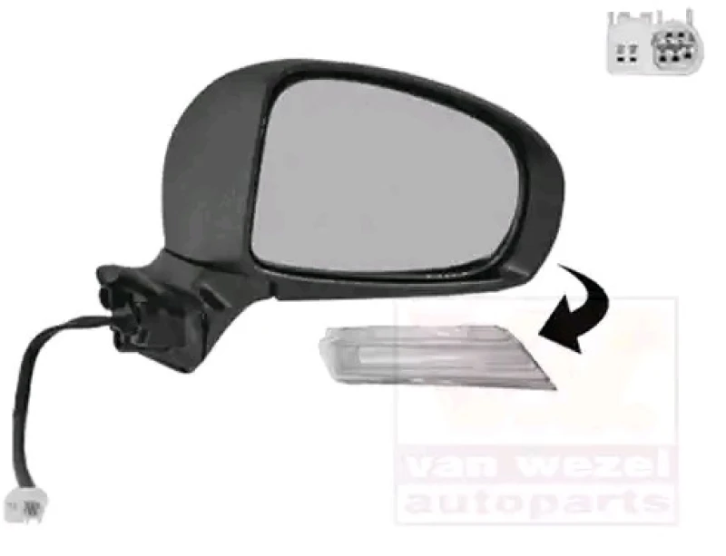 Image of VAN WEZEL 5467808 Wing mirror * HAGUS * Right, Heatable, primed Outside Mirror (50)