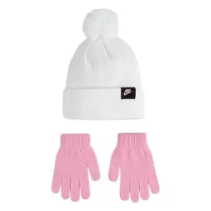 Image of Nike Futura Bobble Hat and Glove Set - White