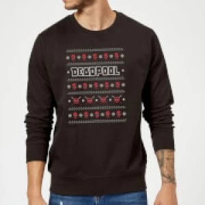 Marvel Deadpool Black Christmas Sweatshirt - XL - Black