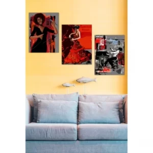 Image of MDF0095 Multicolor Decorative MDF Painting (3 Pieces)