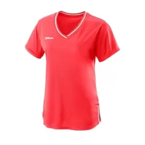 Image of Wilson Team V Neck T Shirt Womens - Orange