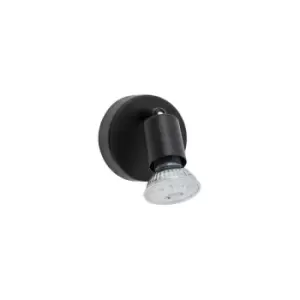 image of Fargo Single Spotlight Satin Black Metal LED GU10 1x5W - Merano