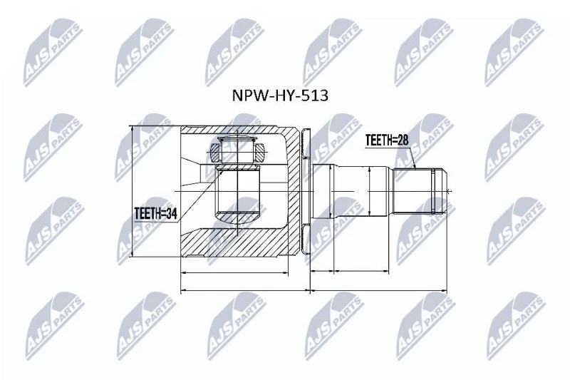 Image of NTY CV joint kit NTY NPW-HY-513