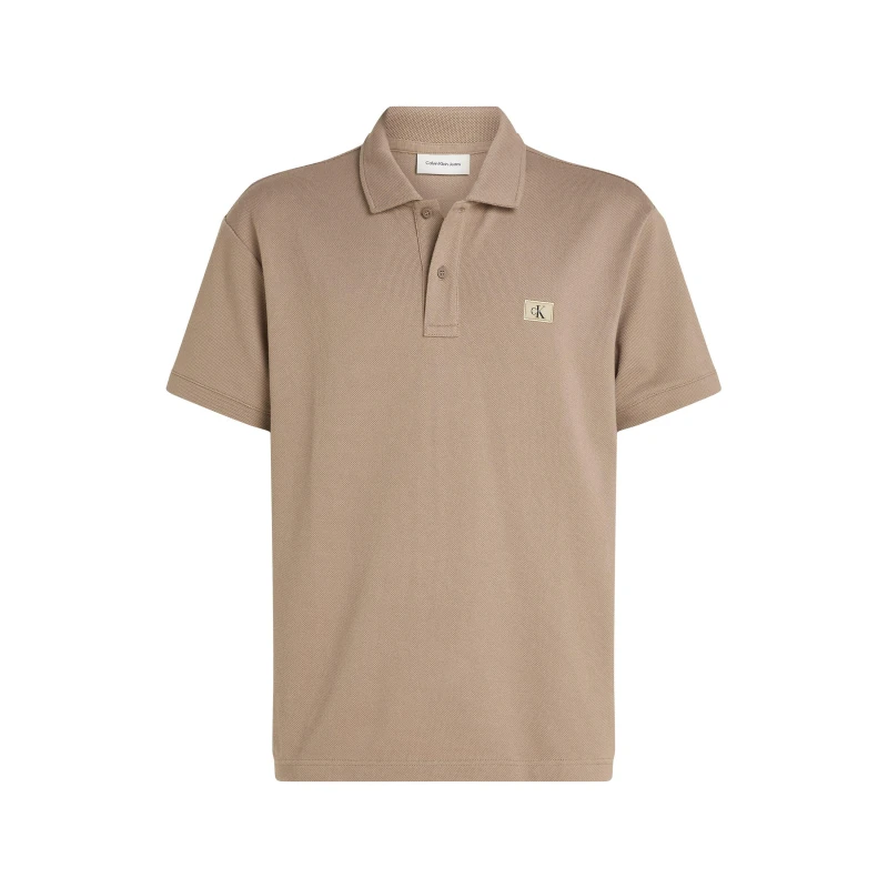 Image of Calvin Klein Jeans WOVEN LABEL POLO - Grey Grey S