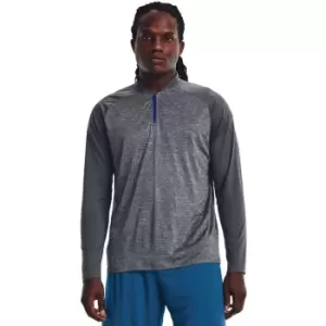 image of Under Armour Mens Tech 2.0 Novelty 1/4 Zip Pitch Gray L