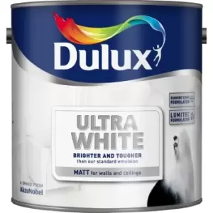 image of Dulux Ultra White Matt Emulsion Paint 2.5L