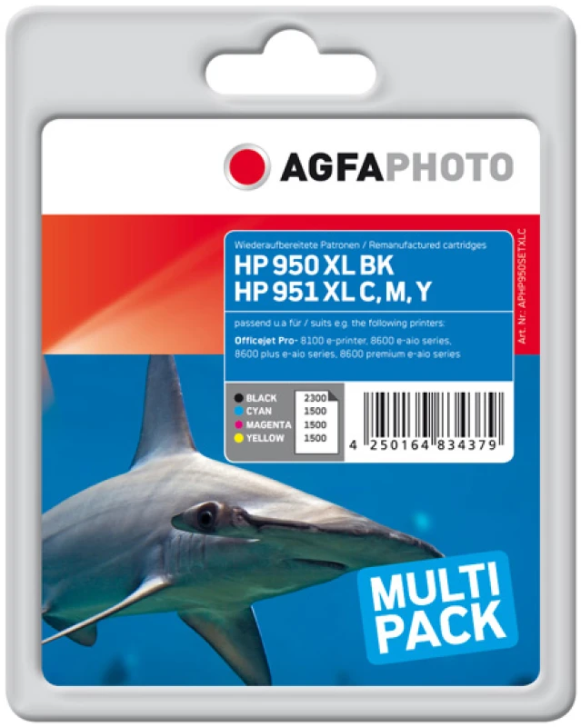 Image of AgfaPhoto APHP950SETXLC ink cartridge Black. Cyan. Magenta. Yellow 2 p