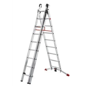 image of Combi Ladder 3 Section Rungs 2 x 9 and 1 x 8 for Height 6.7m