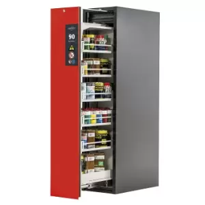 Image of Type 90 Safety Storage Cabinet V-MOVE-90 Model V90.196.045.VDAC:0013 in Traffic Red RAL 3020 with 5X Tray Shelf (Standard) (Sheet Steel)