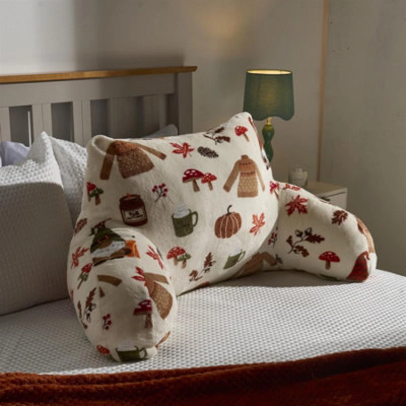 Image of OHS OHS Reading Pillow for Bed Sofa, Autumn Novelty Cuddle Cushion with Arms Super Soft in Natural Natural One Size Unisex 5027434230983
