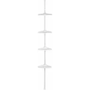 image of Premier Housewares - 4 Tier Spring Mount White Corner Shelf Unit