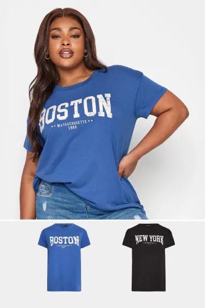 Image of 2 Pack Short Sleeve Slogan T-Shirts