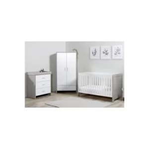 image of Ickle Bubba Ash Grey and White Pembrey 3 Piece Furniture Set