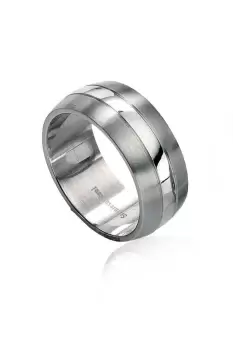 Image of Stainless Steel Brushed & Polished Band Ring
