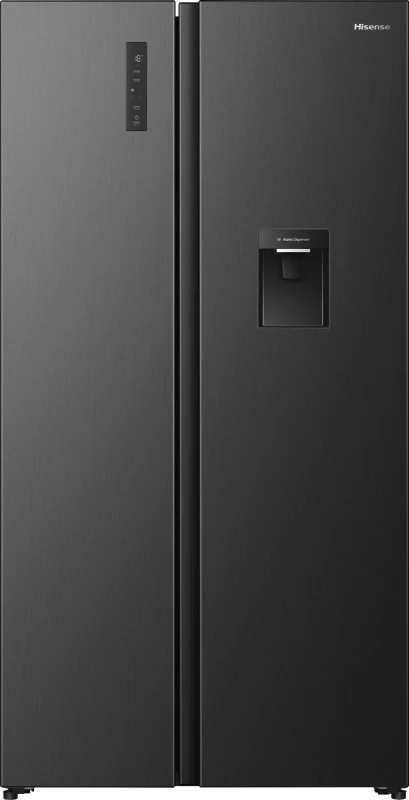 Image of Hisense PureFlat American RS3P558NMFD WiFi Connected Total No Frost American Fridge Freezer - Black Stainless Steel - D Rated