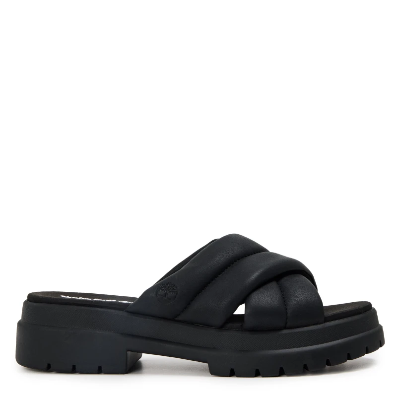Image of Timberland Womens Slide Black Flat Sandals Blk Full Grain female 5 (38)