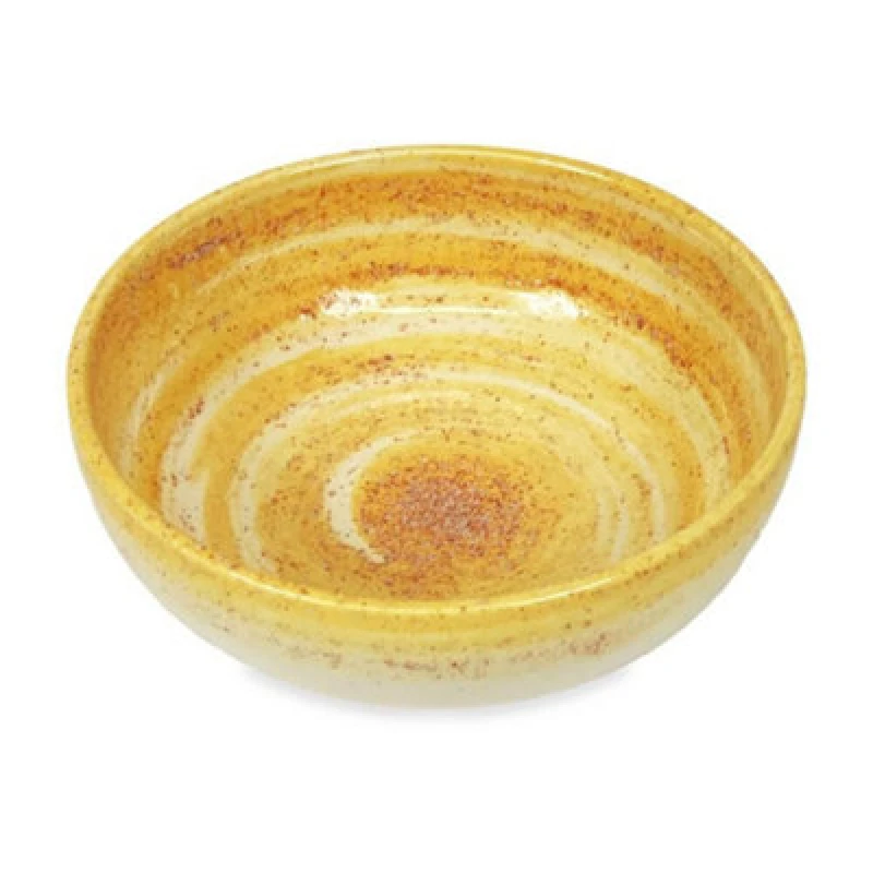 Image of Verano Spanish Ceramics Pastel Beach Hand Painted Kitchen Dining Table Shallow Bowl Set Of 4 Orange 14Cm (Diam)
