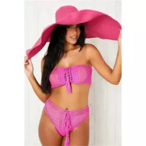 I Saw It First Pink Extreme Oversized Straw Hat - Pink