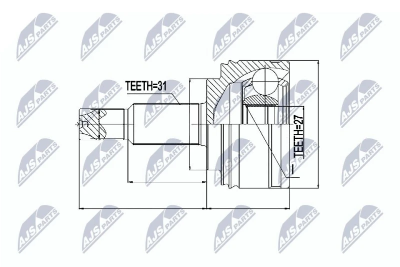 Image of NTY CV joint kit NTY NPZ-RE-041