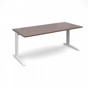 image of TR10 Straight Desk 1800mm x 800mm - White Frame Walnut Top