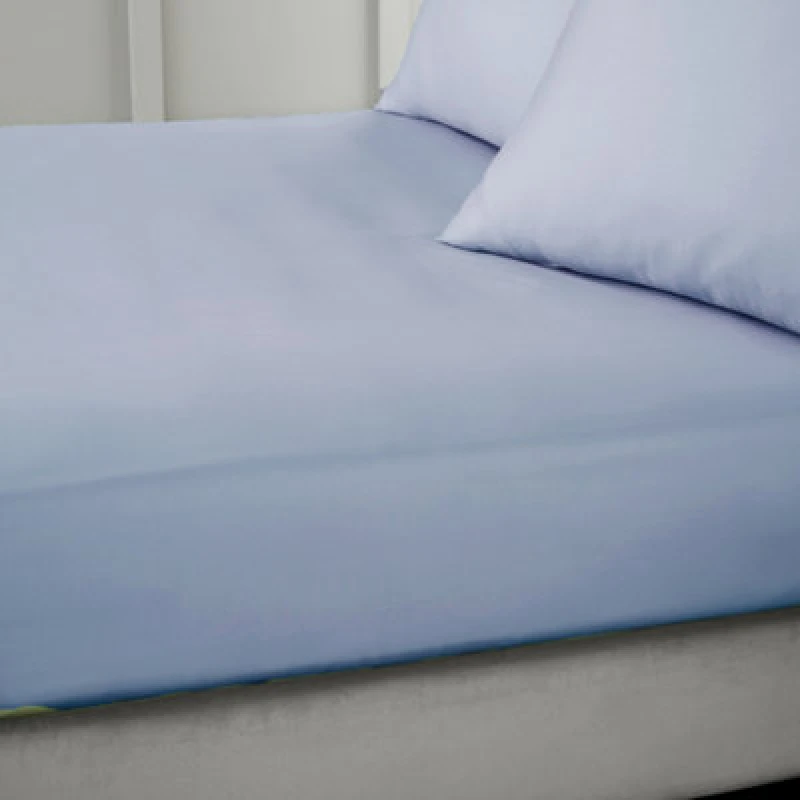 Image of Bianca 400 Thread Count Cotton Sateen Double Fitted Sheet Blue