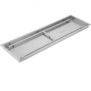 Image of VEVOR Fill-in Fire Pit Pan Burner Natural Gas Fire Pit Burner 50.5x16.5" Fire Pit Pan 15.8 LBS Stainless Steel Fill in Pan Linear Fire Pit Pan Metal S
