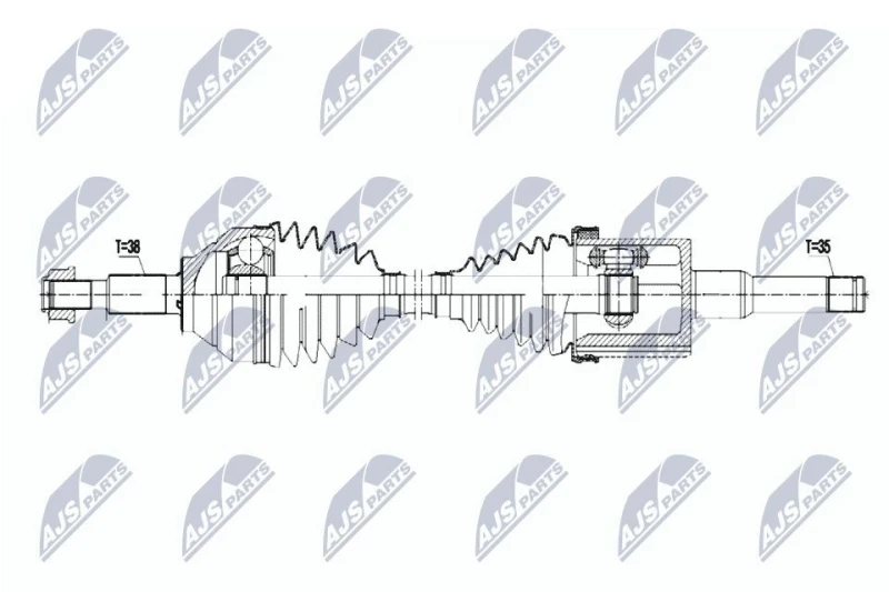 Image of NTY NPW-FR-123 Drive shaft Front Axle Left Drive Shaft (13)