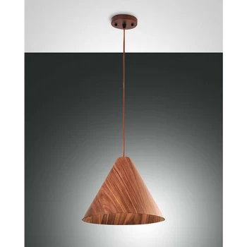 Image of Fabas Luce Lighting - Fabas Luce Esino Dome Pendant Ceiling Lights Walnut Glass, E27