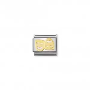 Image of Nomination Composable Classic Fun 18K Gold Masks Link 030110/01