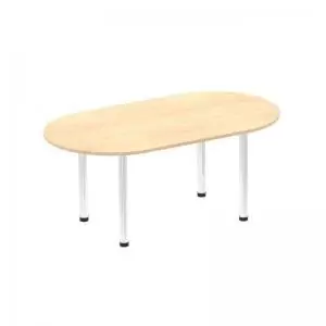 Image of Impulse 1800mm Boardroom Table Maple Top Chrome Post Leg
