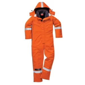 Image of Biz Flame Mens Flame Resistant Antistatic Winter Overall Orange 3XL 32"