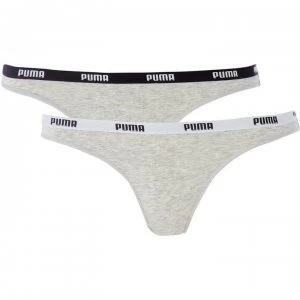 image of Puma 2 Pack Iconic Briefs - Grey