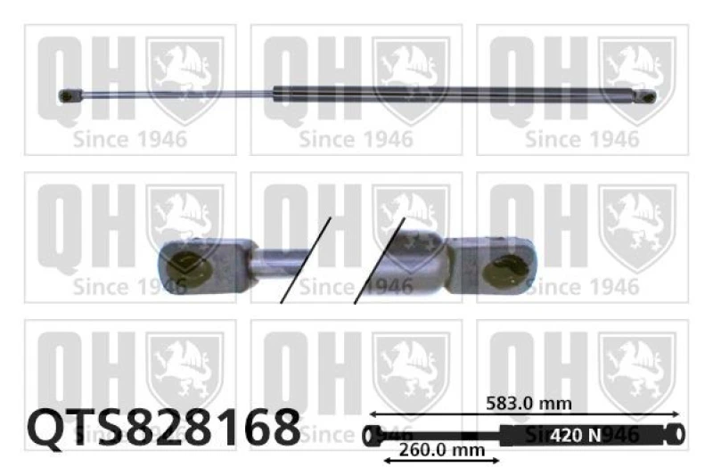 Image of QUINTON HAZELL Tailgate strut QUINTON HAZELL QTS828168