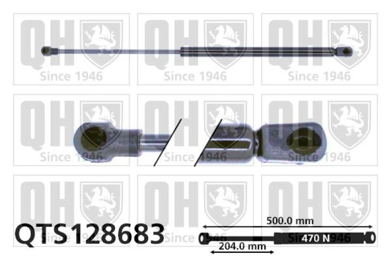 Image of QUINTON HAZELL Tailgate strut QUINTON HAZELL QTS128683