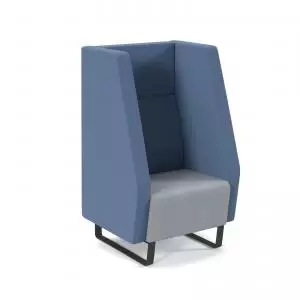 Image of Encore high back 1 seater sofa 600mm wide with Black sled frame - late