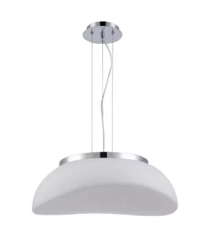 Image of Opal Ceiling Pendant 3 Light E27, Polished Chrome, Frosted White Glass