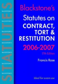 Image of Contract Tort and Restitution 2006-2007 by F.D Rose Paperback