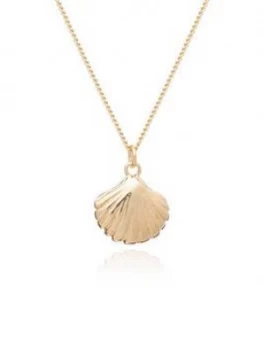 Image of By River By River Gold Plated Sterling Silver Happy As A Clam Pendant Necklace