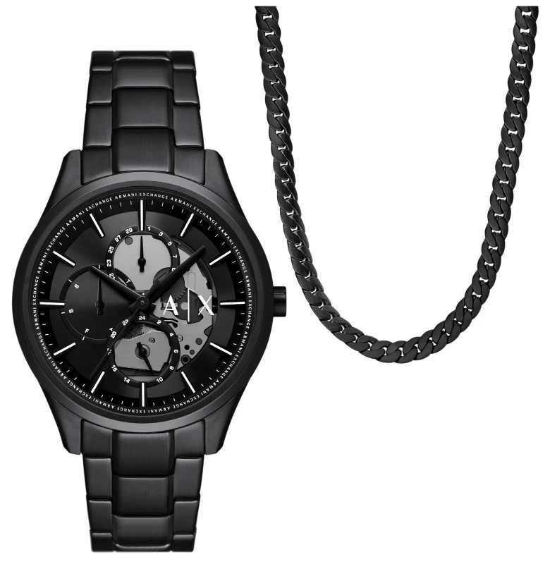 Image of Armani Exchange AX7160SET Mens Dante Gift Set (42mm) Black Watch