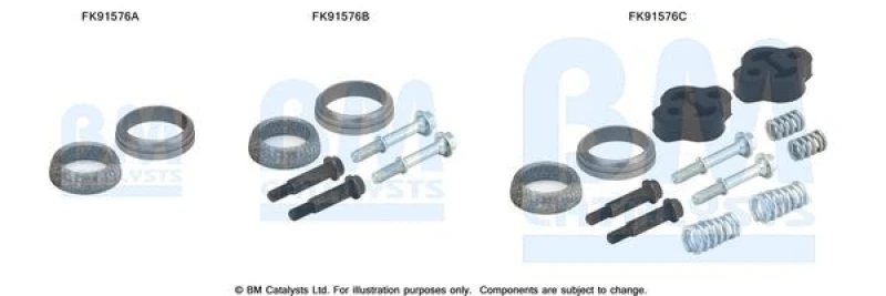 Image of BM CATALYSTS Mounting Kit, catalytic converter BM CATALYSTS FK91576