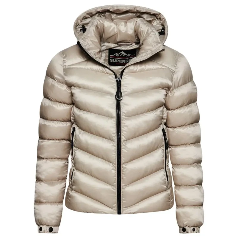 Image of Superdry Womens Puffer jacket Superdry Everest Beige Female L