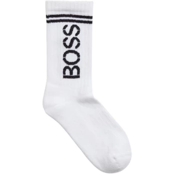 Image of Boss QS Rib Shine Logo CC 10239018 - White 100