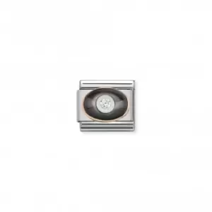 Image of Nomination Composable Classic Stones Stainless Rose Gold Black Link 430504/03