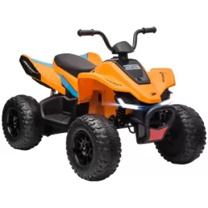 image of HOMCOM Mclaren Licensed 12V Quad Bike with Slow Start, Music, Headlights, MP3 Slot, Suspension Wheels, for 3-8 Years - Orange