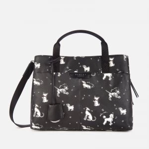Image of Radley Womens Maple Cross Fun Pups Medium Ziptop Multiway Bag - Black