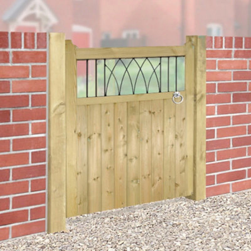 Image of Burbage Iron Craft Windso Single Wooden Garden Gate 750mm Wide X 1200mm High Wi01