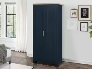 Image of Birlea Highgate Navy and Oak Effect 2 Door Wardrobe Flat Packed