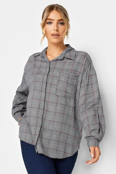 Image of M&Co Half Placket Shirt Grey