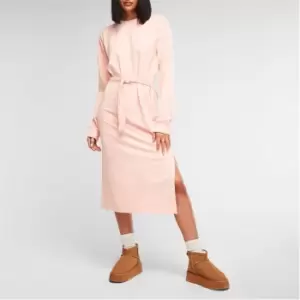 Image of Missguided Tall Belted Sweatshirt Midi Dress - Pink